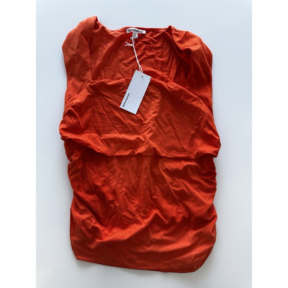 Reformation Greyson Knit Top-Flame XL - Picture 4 of 6